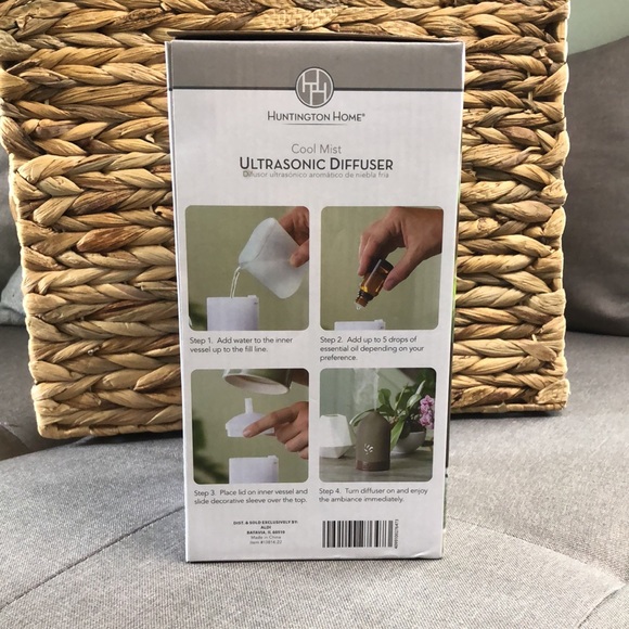 Essential Oil Diffuser Cool Mist Ultrasonic 100ml Lighted Ceramic Gray - Picture 5 of 7